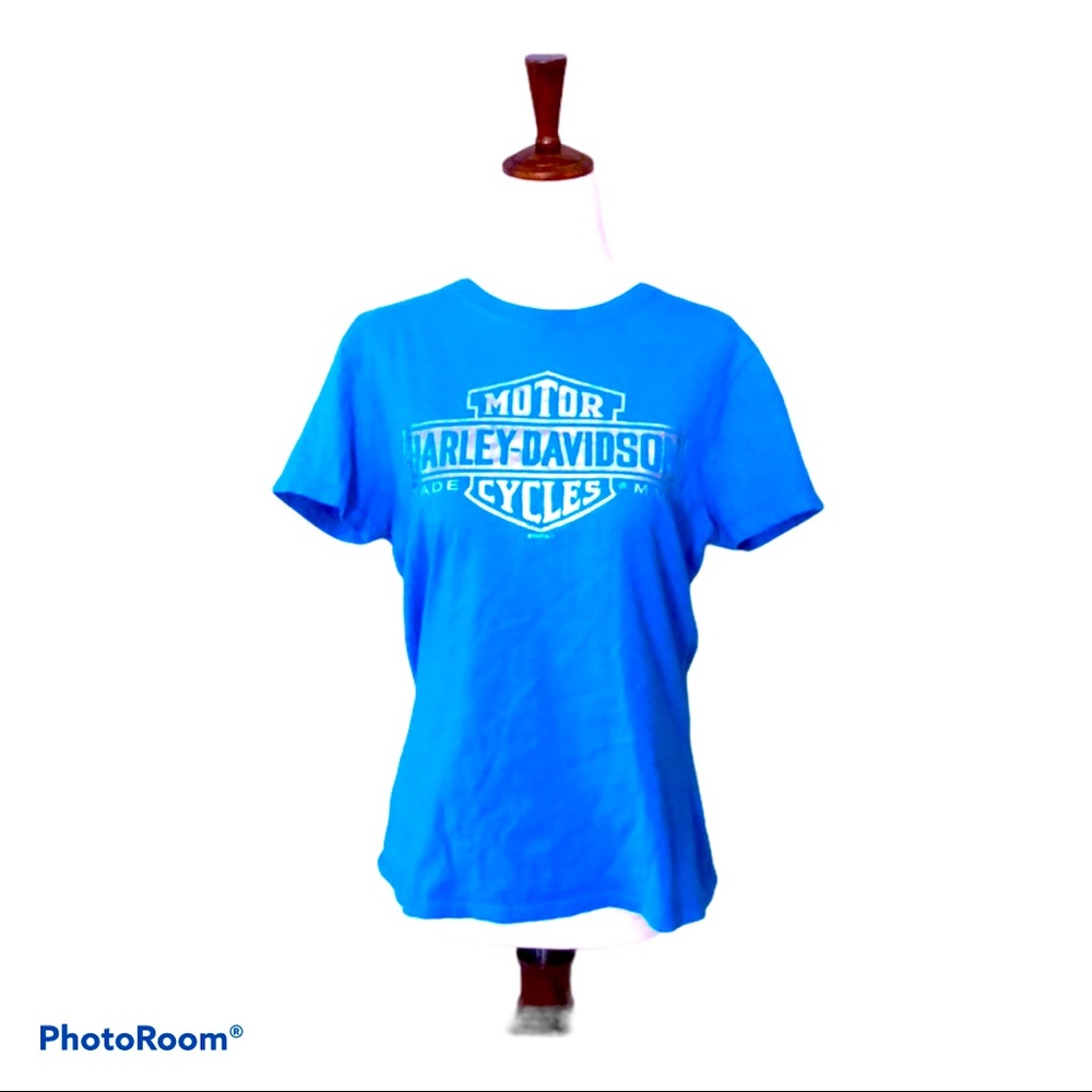 Biker Americana Harley-Davidson‎ Blue Silver Harley M tee